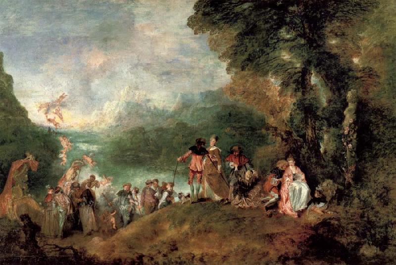Jean-Antoine Watteau Pilgrimage to the island of cythera Germany oil painting art